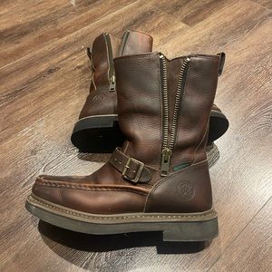 Men's Georgia Boot Side Zip Waterproof Bird Wellington 10W **Only worn twice
